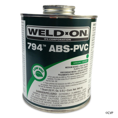 PVC GLUE | 1 QUART GLUE GREEN MB LVOC | 794 ABS | 10273