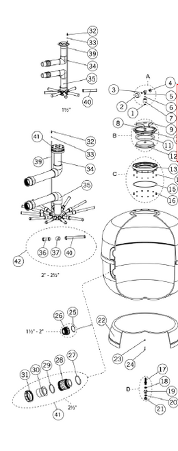 ASTRAL | COLLECTOR ASSY FOR 36" -  2-1/2" CONNECTIONS | 00501R0600