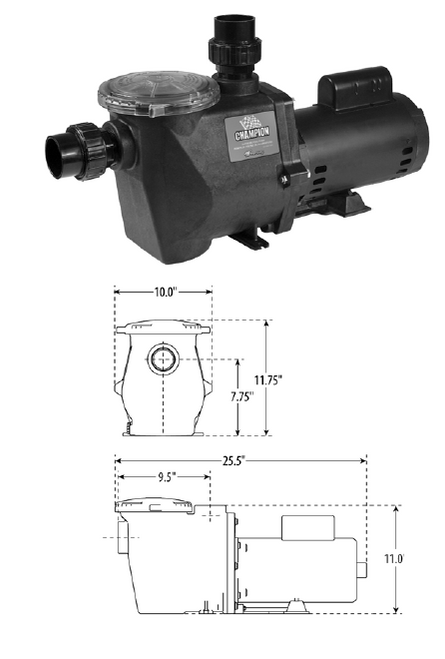 WATERWAY | STANDARD EFFICIENCY - UP RATED PUMPS - SINGLE SPEED | CHAMPS-130