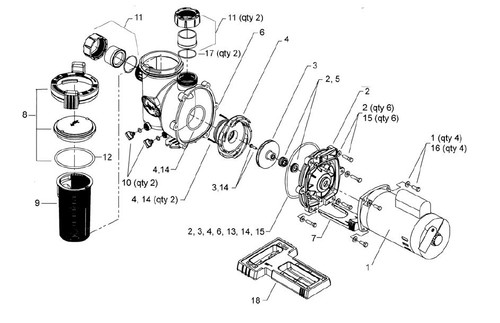 JANDY | MOTOR, 2-1/2 HP, EMERSON | EB840