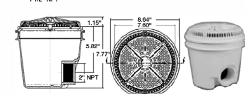 PENTAIR STARGUARD | 8" 2" SIDE PORT, 2 PK, WHITE | 500115