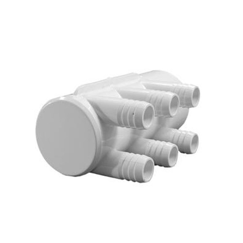 672-7180 Waterway Plastics | Manifold, PVC, Waterway, 2"S x Dead End x (6) 3/4"RB Ports