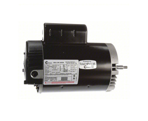 B2977 | CENTURY MOTORS | Pool and Spa Pump Motor: Face Mounting, 1 1/2, 1/5 HP, 1.3 Motor Service Factor, 230V AC, F