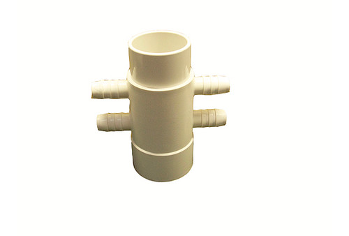 Waterway | MANIFOLD | 4-PORT FLO-THRU 2" SLIP X 2" SPIGOT X .375 RIBBED BARB | 425-5040