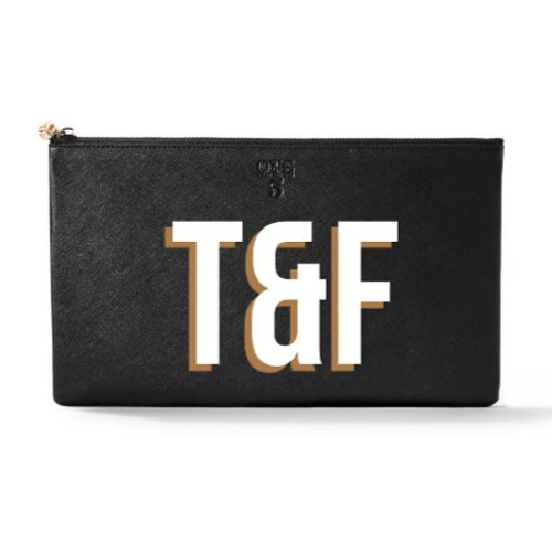 #5 Solid Pouch with Oversized Initials