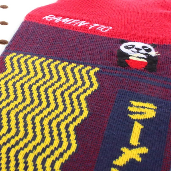 "Ramen-Tic" - Ramen Noodle Themed Embroidered Pima Socks