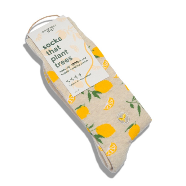 Socks That Plant Trees (Beige Lemons)