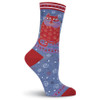 Laurel Burch Socks "Crimson Cat" Denim- LB1104D