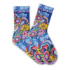 Laurel Burch Cat with Flowers Purple Crew Socks LBWS16H050-01