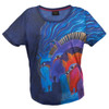 Laurel Burch Tee Shirt Wild Horses of Fire Blue LBT043