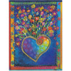 Laurel Burch Birthday Card - Blossoming Heart Flowers 20666