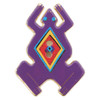 Laurel Burch Button - Dark Purple Frog with Red and Yellow Diamond - Dill Button