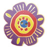 Laurel Burch Button - Purple Flower with Red, Yellow, and Blue -by  Dill Button