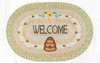 Welcome Buzzing Bee Hive Oval Hand Printed Braided Floor Earth Rug 20"x30" - OP-566