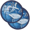 Abstract Ocean Themed Trivet - SET OF TWO - 7" - A-02