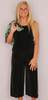 Tropical Floral Chiffon Top with Tank and Gaucho Pants - 3 Piece Set Black Sz Small - 7189