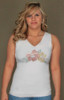 Hibiscus Flower Tank Top with Rhinestones - Size Small - 6041/1357