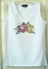 Hibiscus Flower Tank Top with Rhinestones - Size Small - 6041/1357