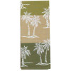 Closer Folded View - Palm Tree Color Block Cotton Tea Towel - R2093