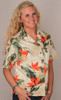 Aloha Blouse - Bird of Paradise on Cream – 346-3470C