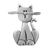Cat with Long Whiskers Pewter Clutch Pin 3935CP