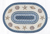 Blue Sea Shells Oval Patch Rug 20"x30" by Earth Rugs OP-362-BLUE
