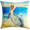 Printed Pelican 20" Blue Decor Throw Accent Pillow