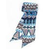 Thin Geometric Scarf - 4" x 83 - Blue