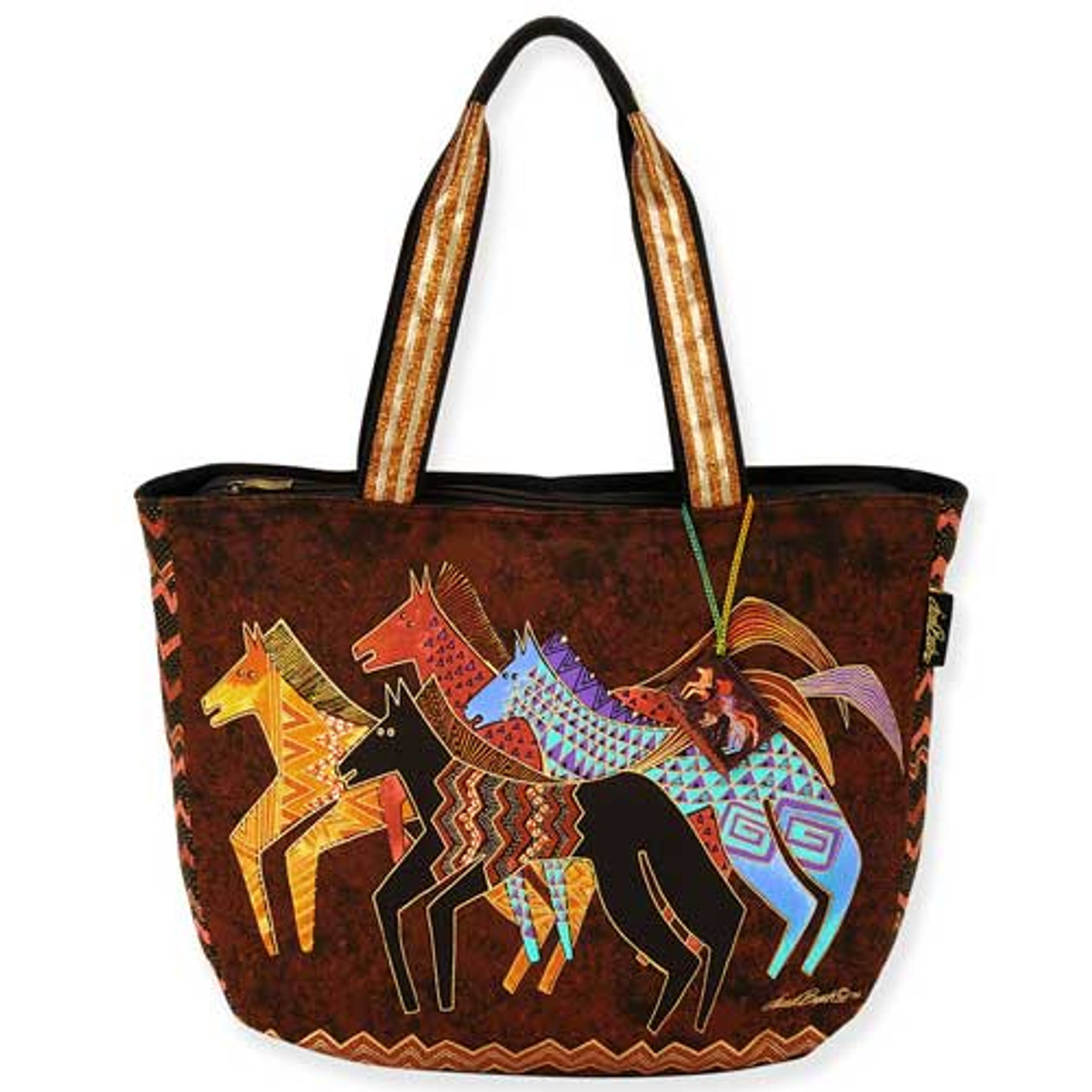 Laurel Burch Native Horses Shoulder Tote Bag LB5270