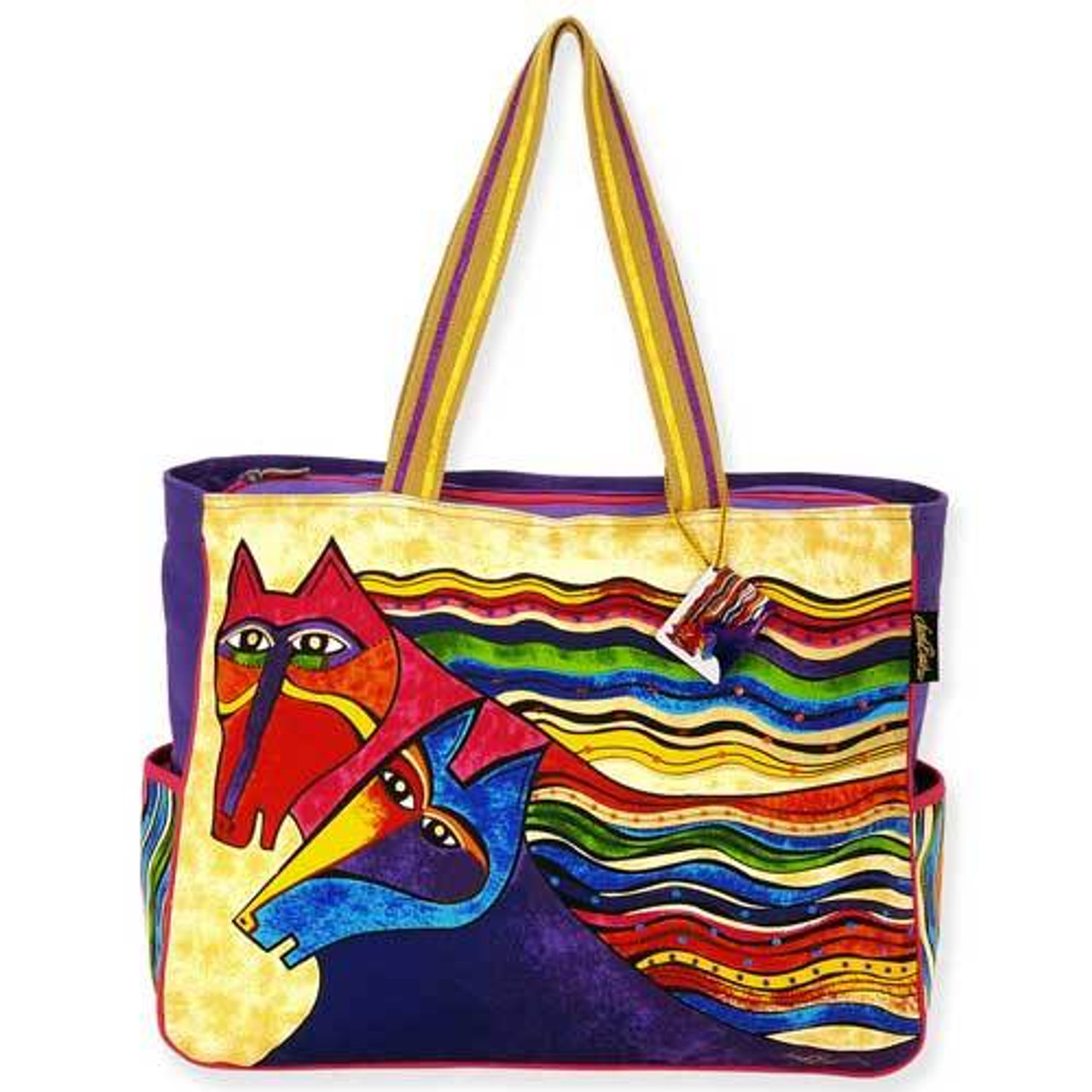 Laurel Burch Small Canvas Purse Tote Bag Handbag Global Spirit | eBay