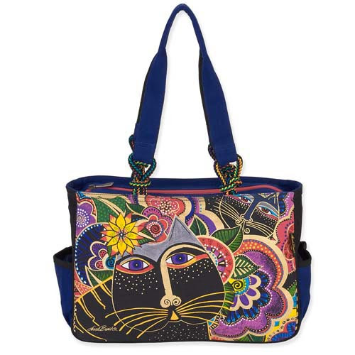 Sac Fourre-tout / Sac à Main Laurel Burch « Allover Bright Cats » Avec Sequins - Neuf étiqueté