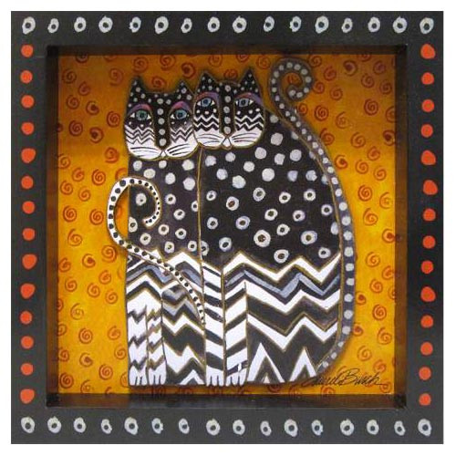 Sciarpa Quadrata Laurel Burch 35x35 Con Gatti Colorati – Donna