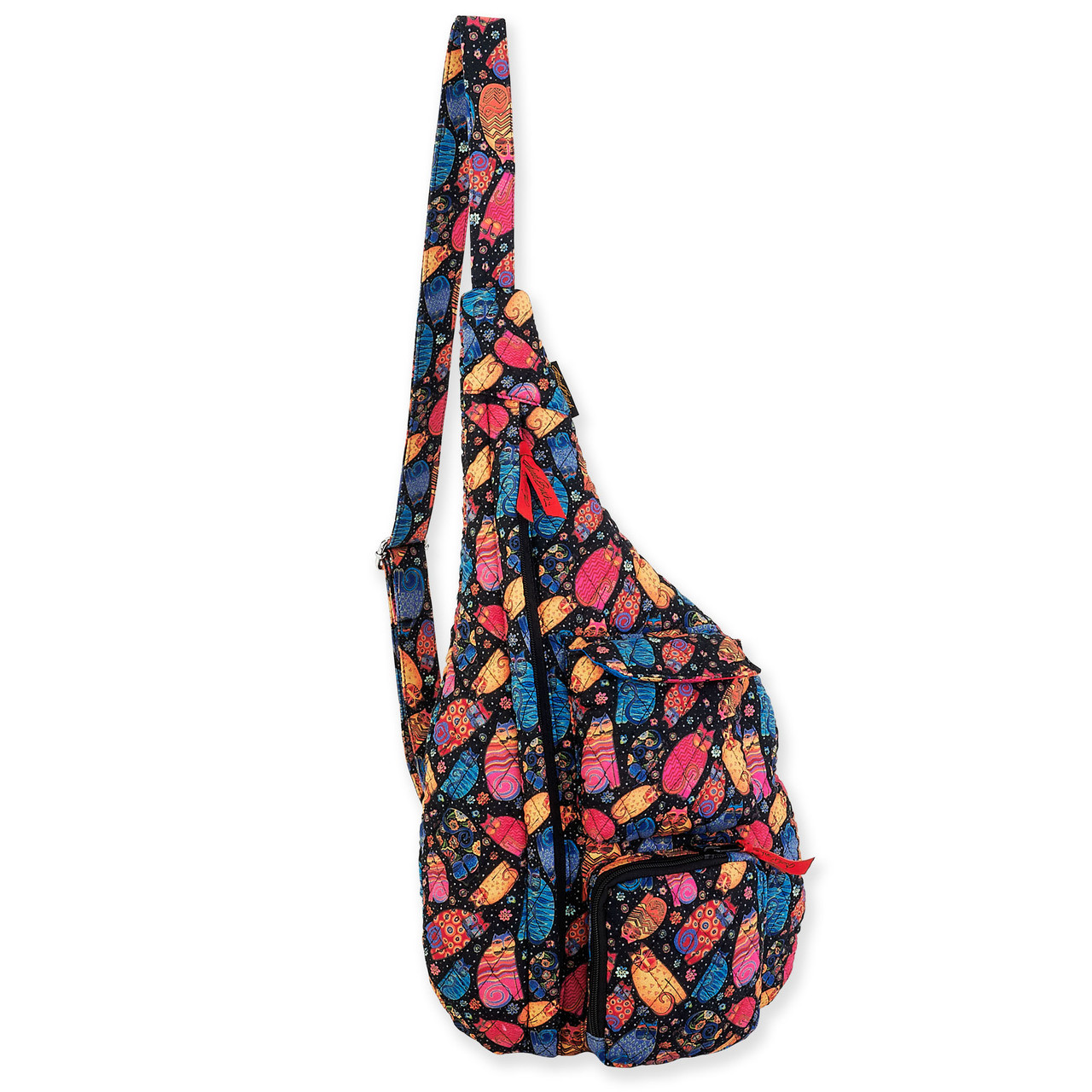 Laurel Burch Multi Feline Quilted Cotton BackPack Laurel Burch Multi Feline Cats Quilted Cotton Small Flapover  main image 2