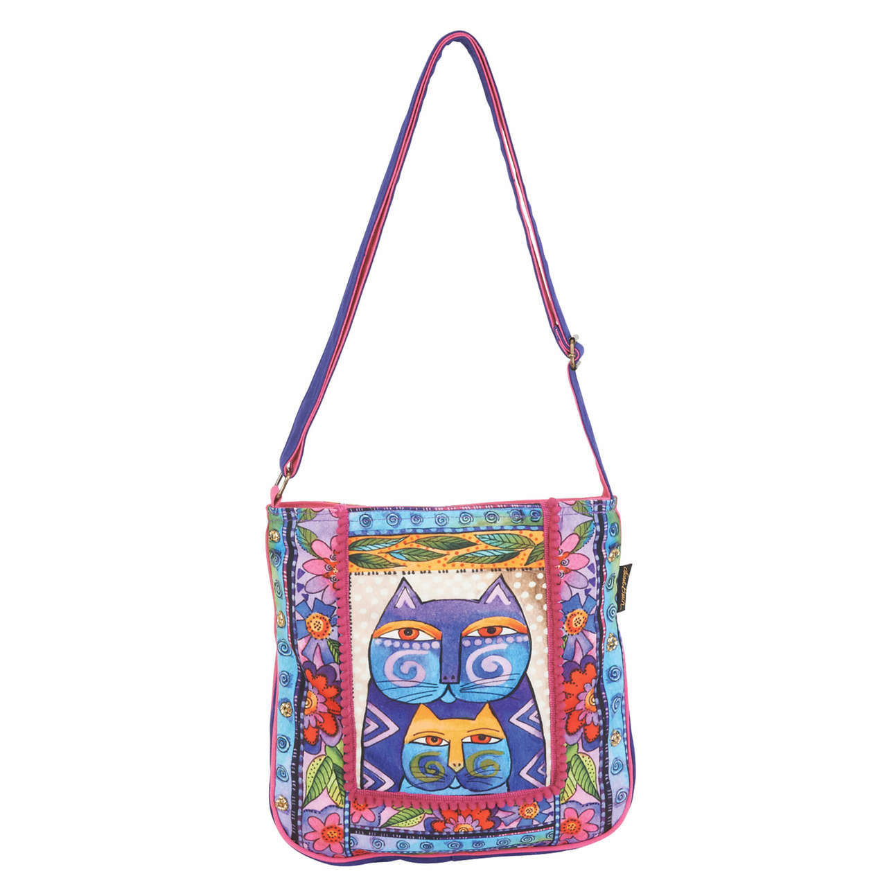 Laurel Burch Stacked Felines Cats Crossbody Tote LB6412