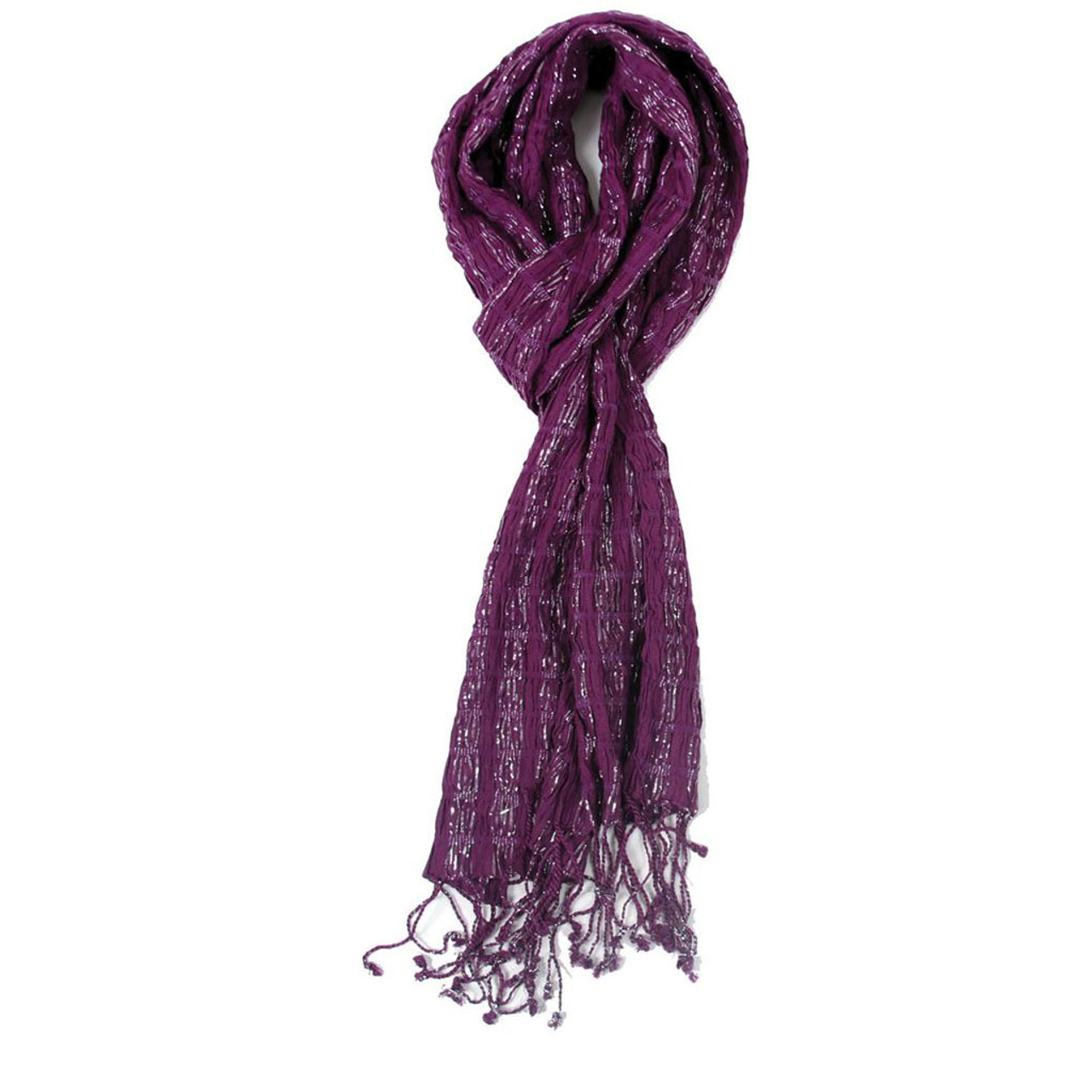 Solid Color Shimmer Fringe Scarf - 3 Colors Available - 10927