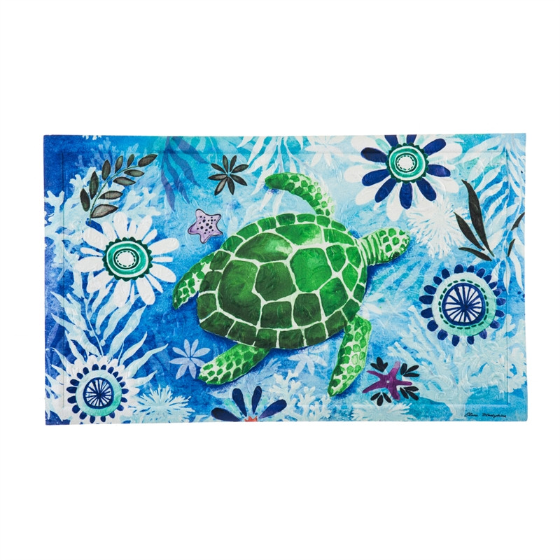 Sea Turtle Embossed Floor Mat Rug 41EM2317 ColorfulCritters