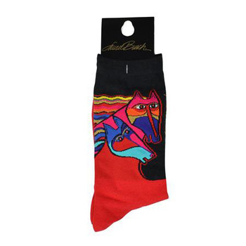 Laurel Burch Wind Spirit Crew Socks Red Laurel Burch Wind Spirit Crew Socks Red