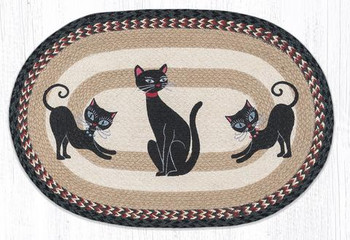 Crazy Cats 20x30 Hand Printed Oval Braided Floor Rug OP-9-238 Crazy Cats 20x30 Hand Printed Oval Braided Floor Rug OP-9-238