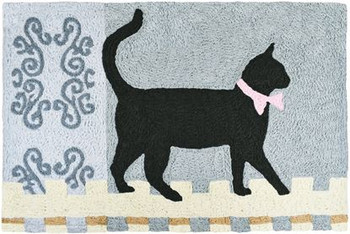 Kitty Cat Walking the Fence - 21 x 33 - Washable Floor Rug JB-AT022 Kitty Cat Walking the Fence - 21 x 33 - Washable Floor Rug JB-AT022