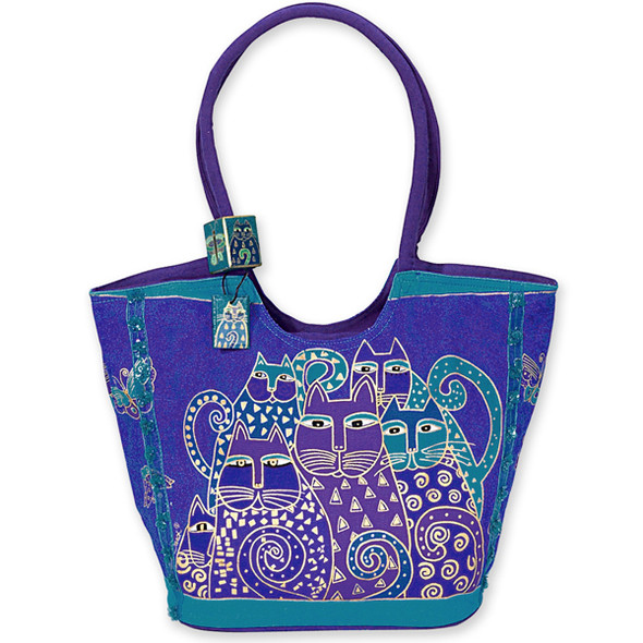 Laurel Burch "Indigo Cats" Large Scoop Bag / Purse - LB412 Laurel Burch "Indigo Cats" Large Scoop Bag / Purse - LB412