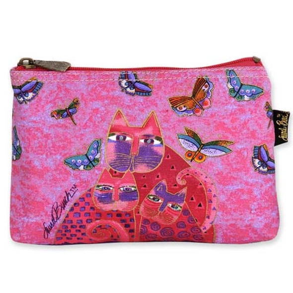 Laurel Burch Cotton Canvas Cosmetic Bag Polka Dot Cats - LB4880D