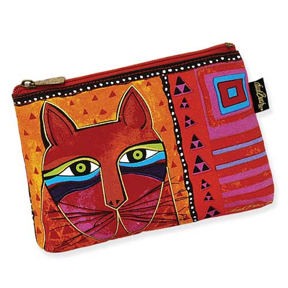 Laurel Burch Whiskered Cats Cosmetic Bags Red Orange LB5321A