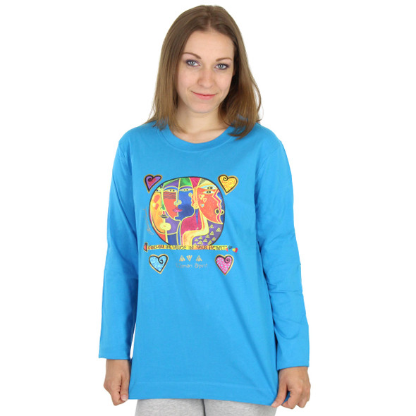 Blue Laurel Burch Long Sleeve Tee Shirt "Woman Spirit"  LBC215