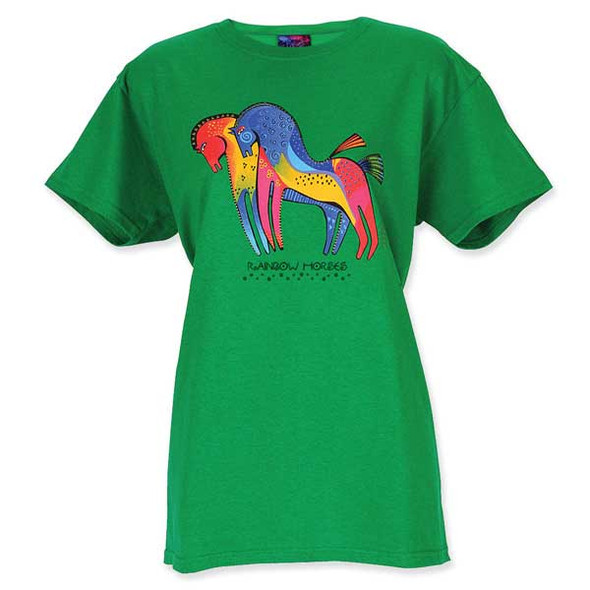 Laurel Burch Tee Shirt "Rainbow Horses" LBT024