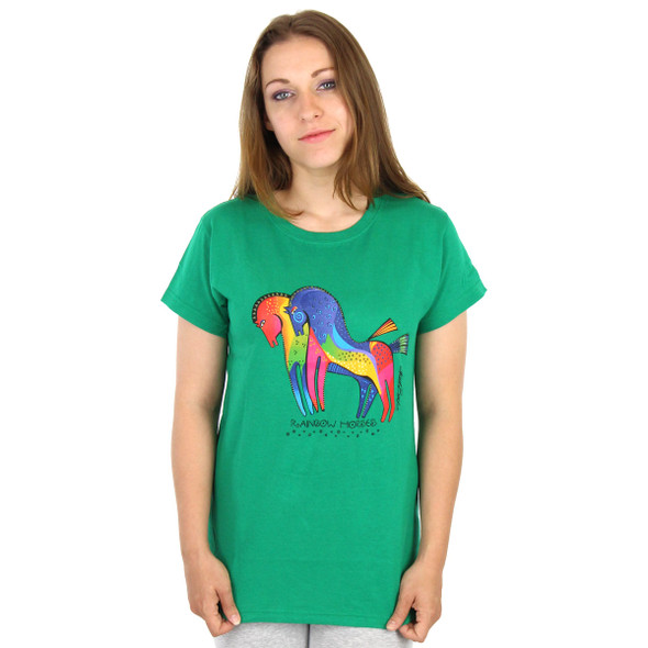 Laurel Burch Tee Shirt "Rainbow Horses" LBT024