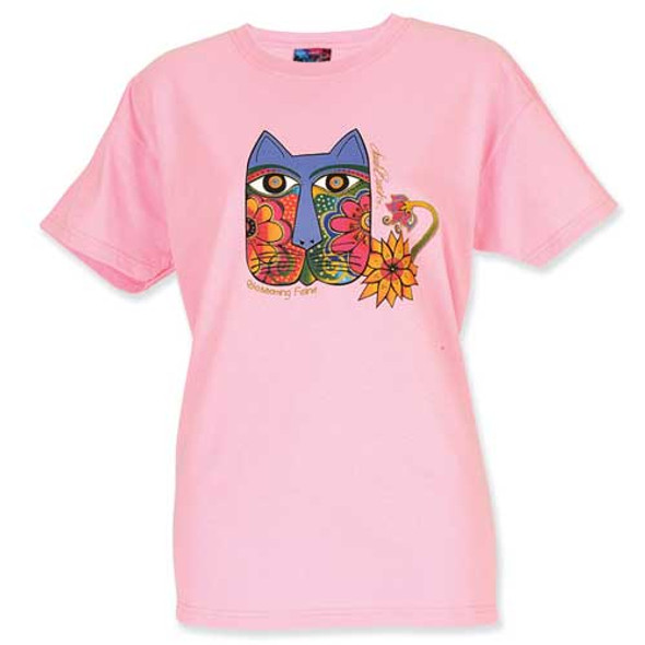 Laurel Burch Tee Shirt "Blossoming Feline" LBT017