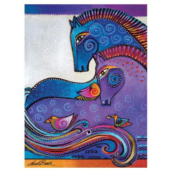 Laurel Burch Canvas Aquatic Mares Horses 12x16 Wall Art LB26009