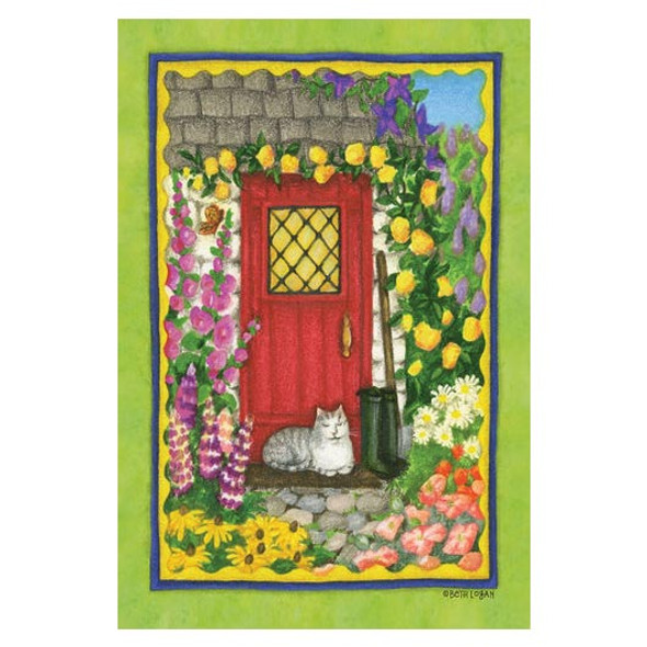 Cozy Cottage Cat Garden Flag - 119765