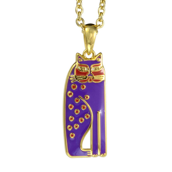 Siamese Cat Laurel Burch Necklace Purple 5024