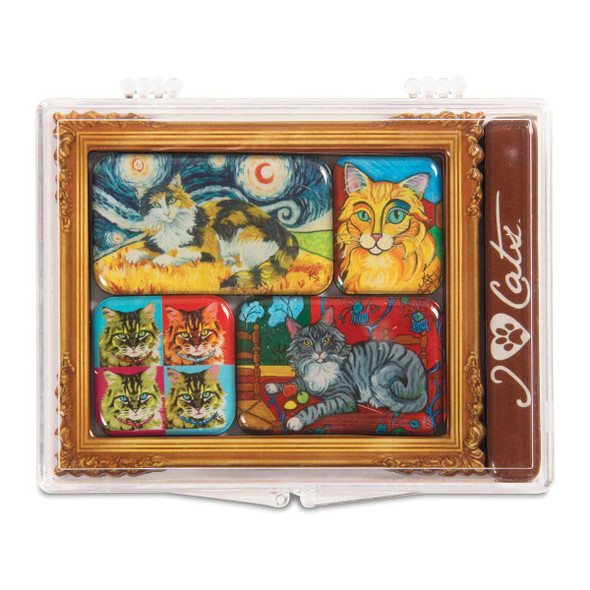 Long Hair Cat Art 6 Magnet Set 12001